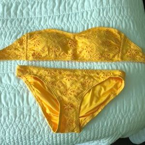 Kate spade Yellow crotchet eyelet bikini